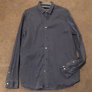 Men’s Banana Republic button down shirt untucked standard fit slate gray